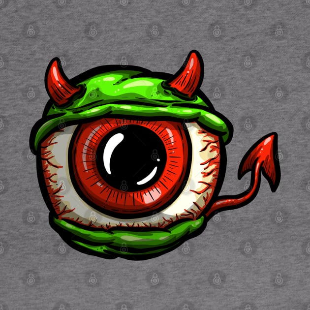 Eyeball Devil Rockabilly Tattoo Cartoon Style Eye by Squeeb Creative